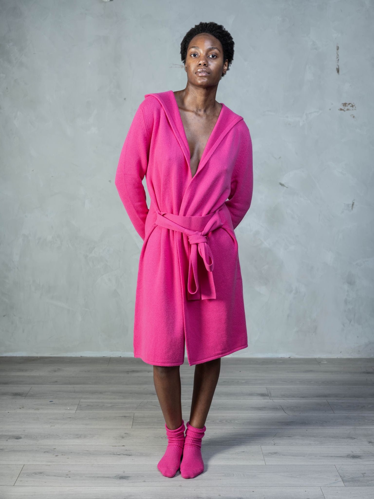 Cashmere Cold Water Swimming Wrap in Pink