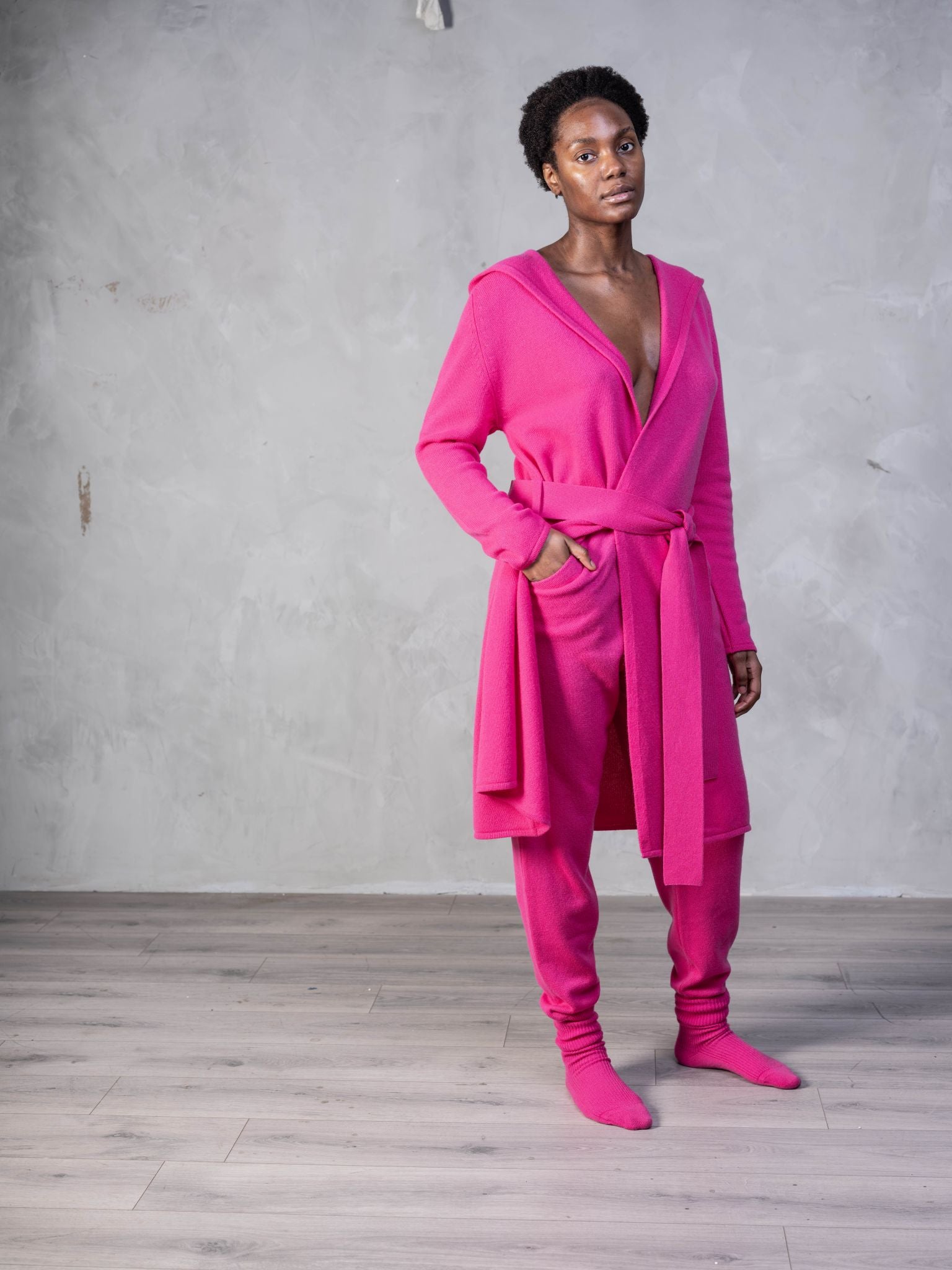 Cashmere Cold Water Swimming Wrap in Pink