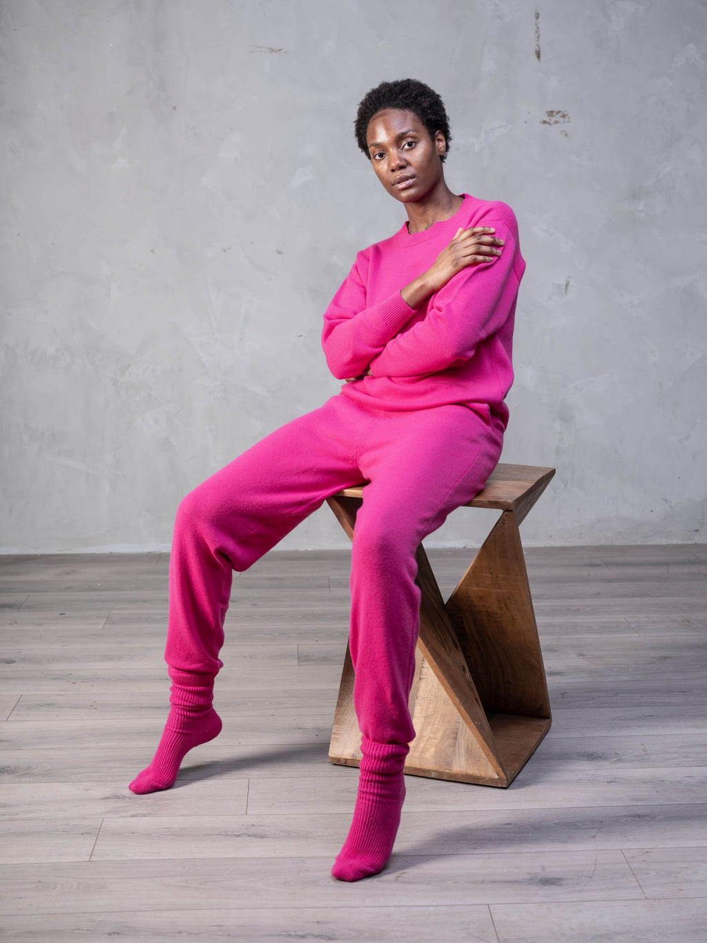 Cashmere Jogger in Pink