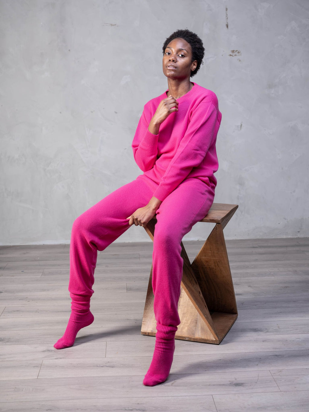 Cashmere Crew In Pink