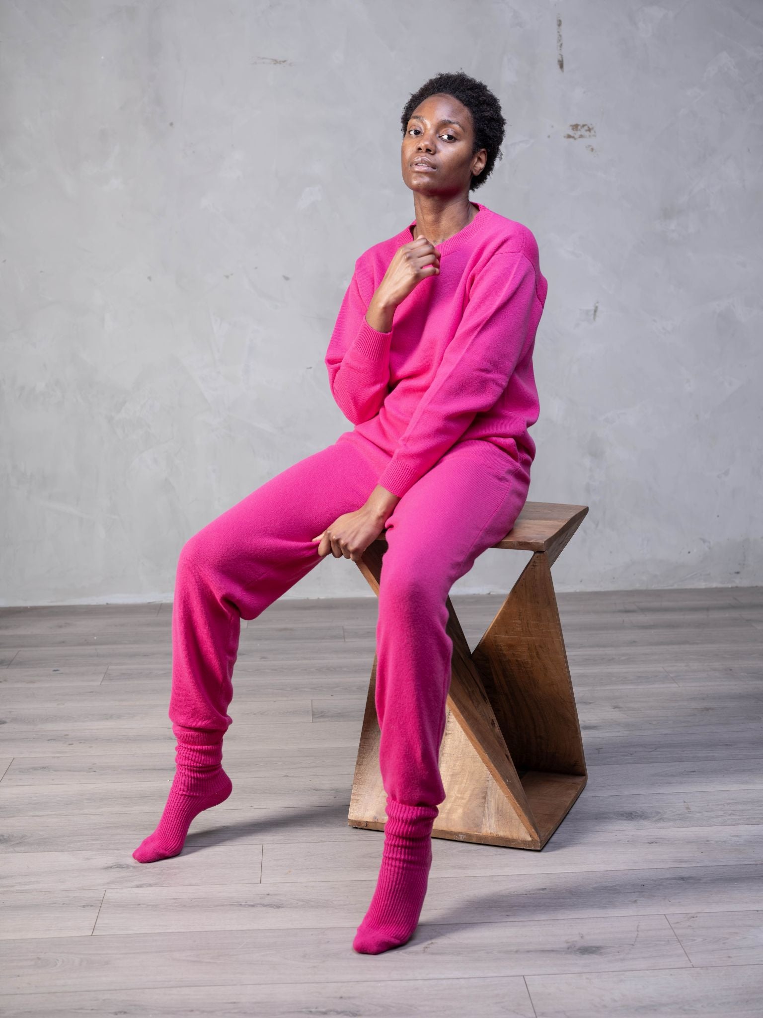 Cashmere Crew In Pink