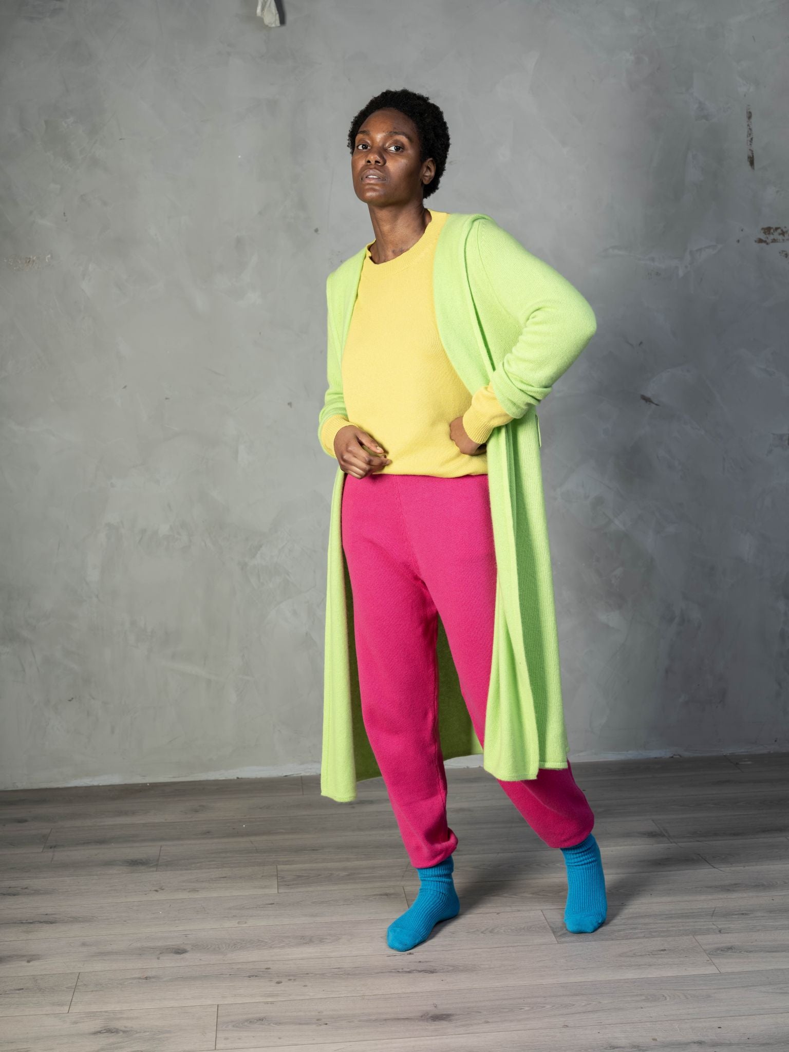 Cashmere Cold Water Swimming Wrap in Lime