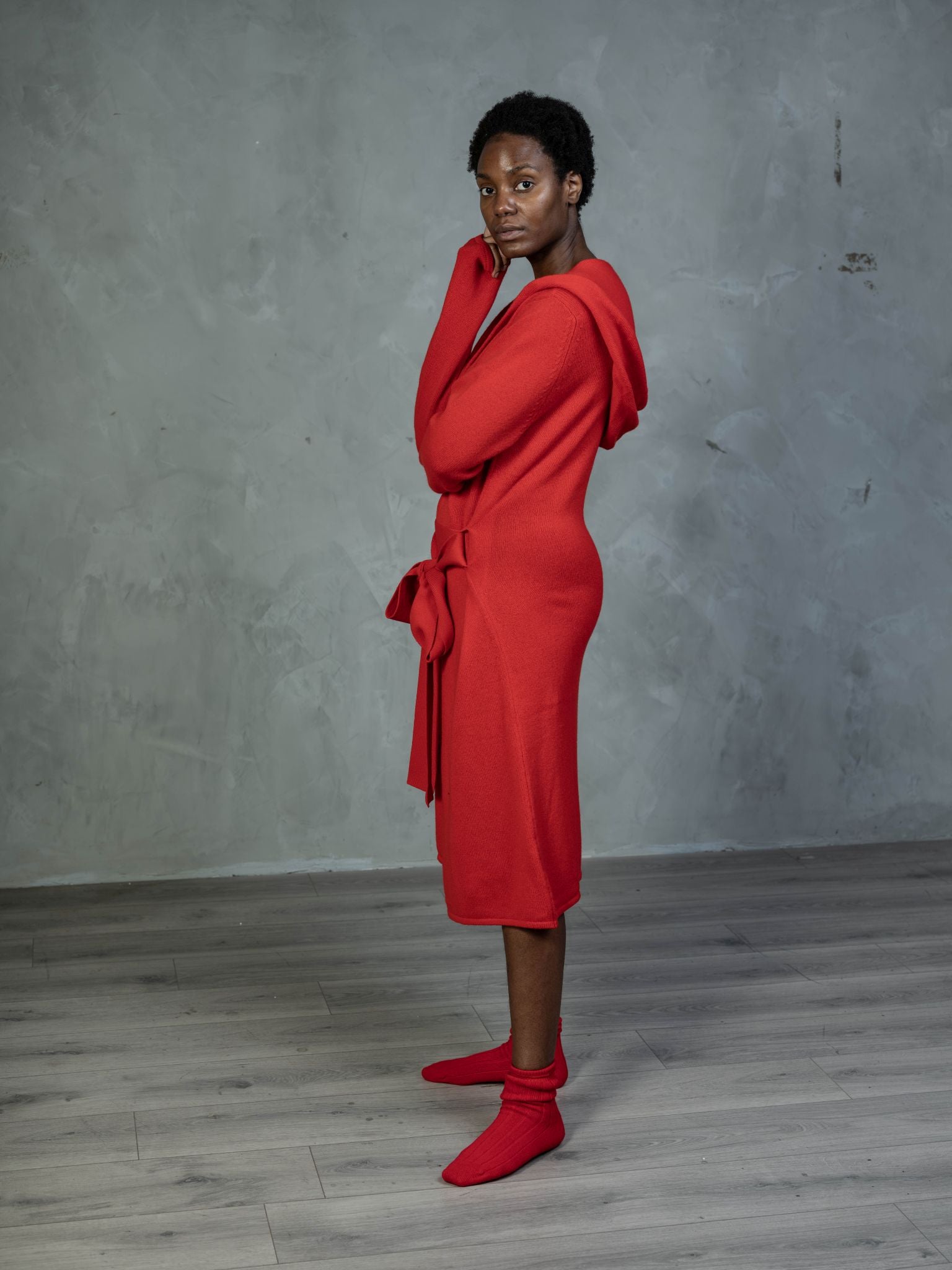 Cashmere Cold Water Swimming Wrap in Poppy