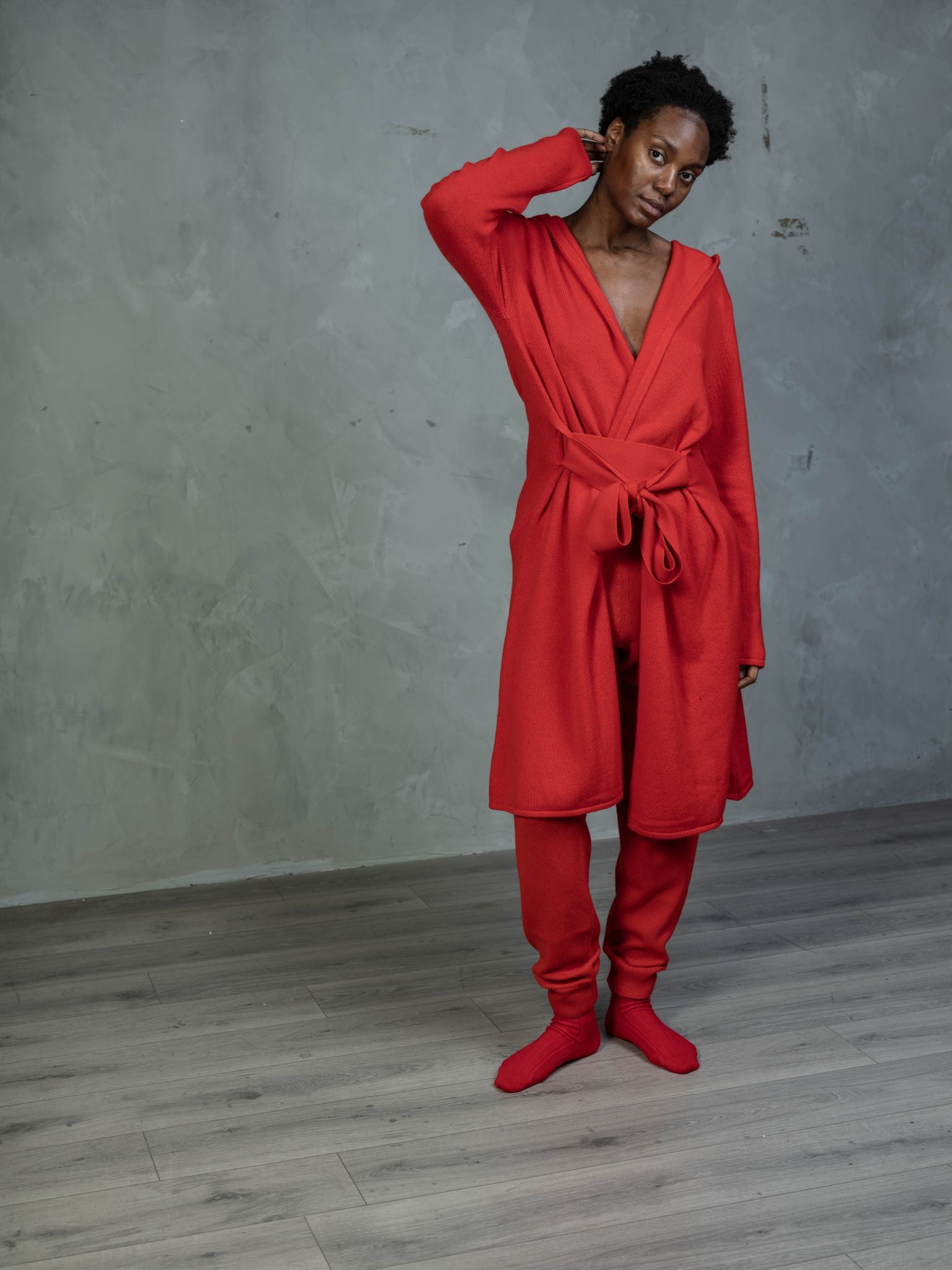 Cashmere Jogger in Poppy