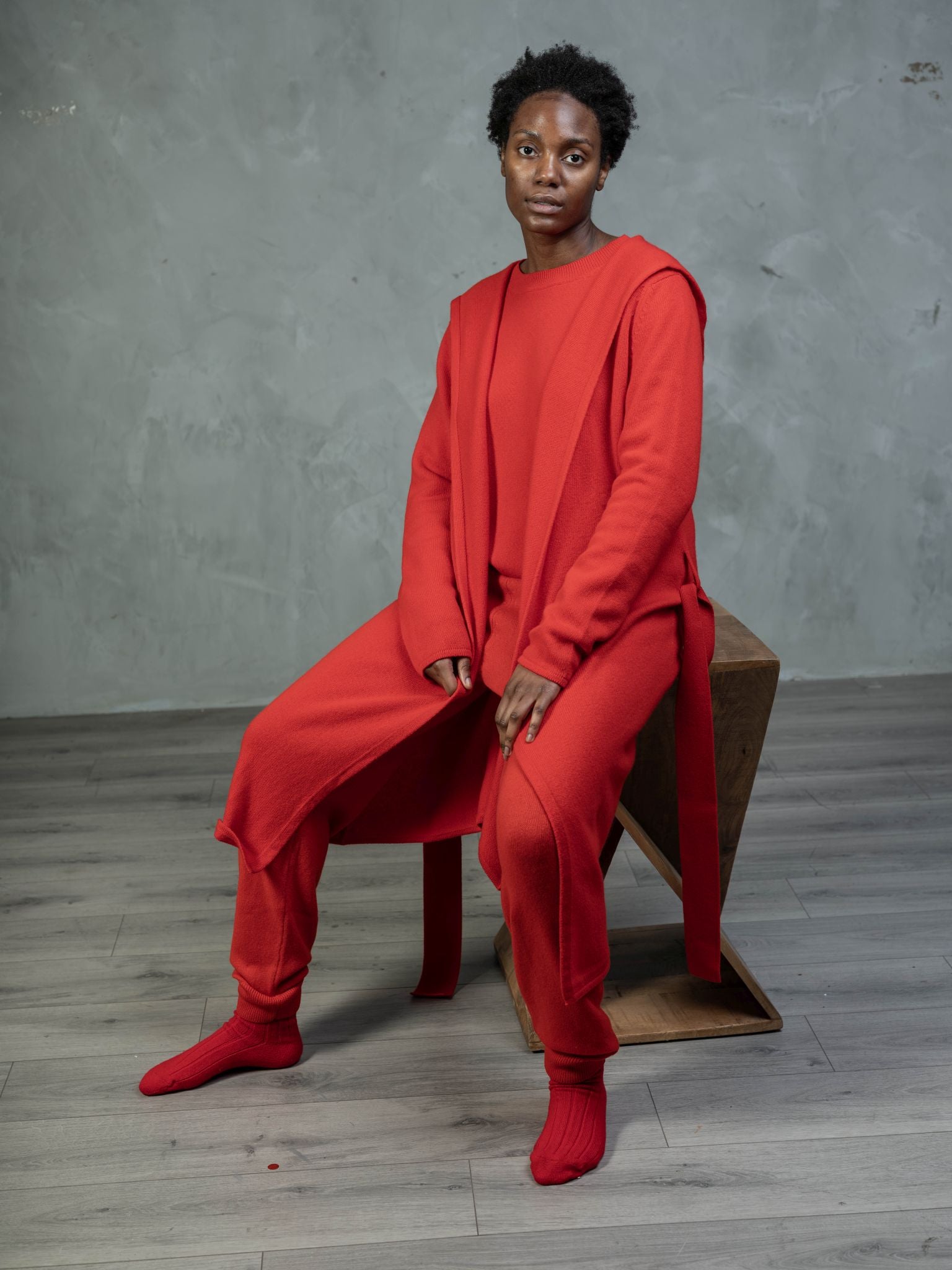 Cashmere Crew in Poppy