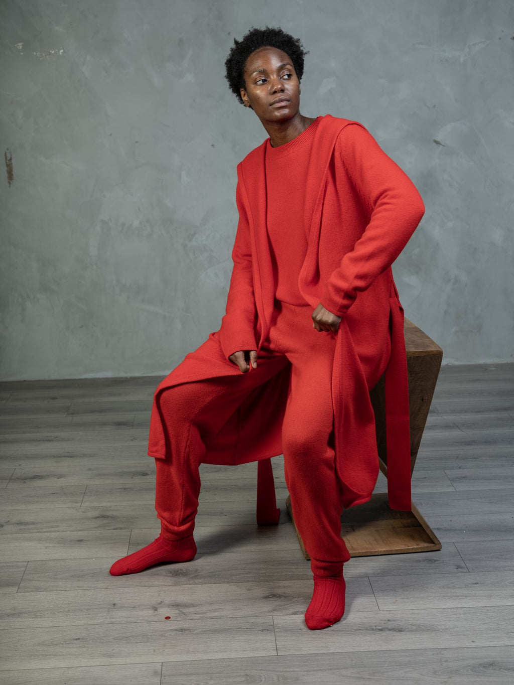 Cashmere Crew in Poppy