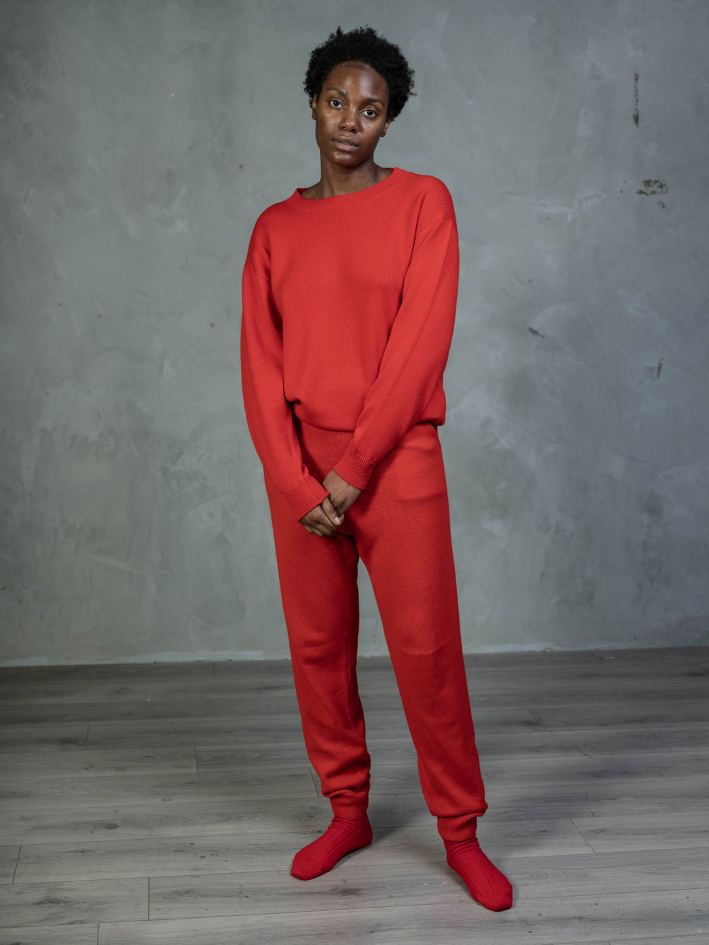 Cashmere Crew in Poppy