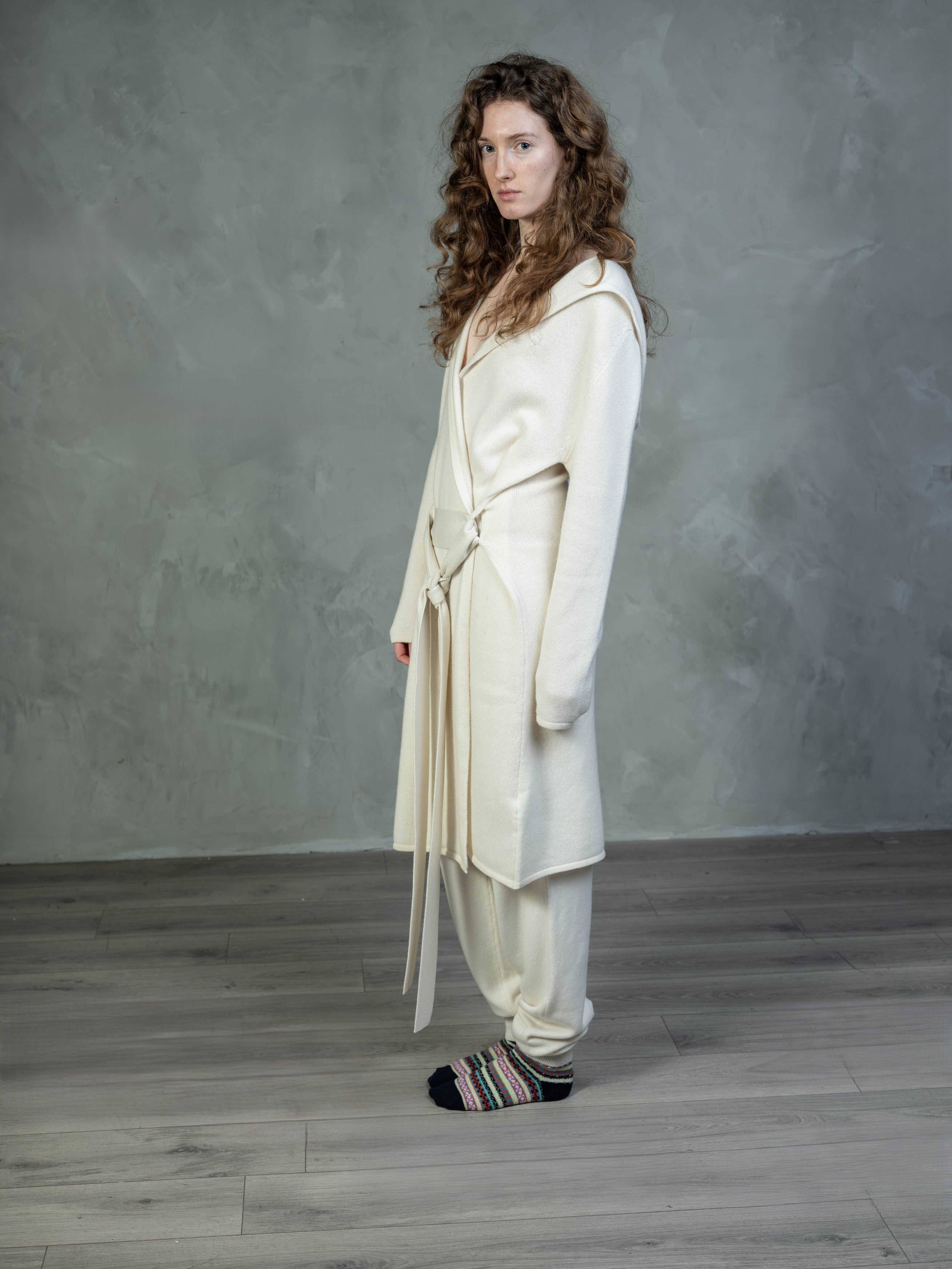 Cashmere Cold Water Swimming Wrap in Pearl