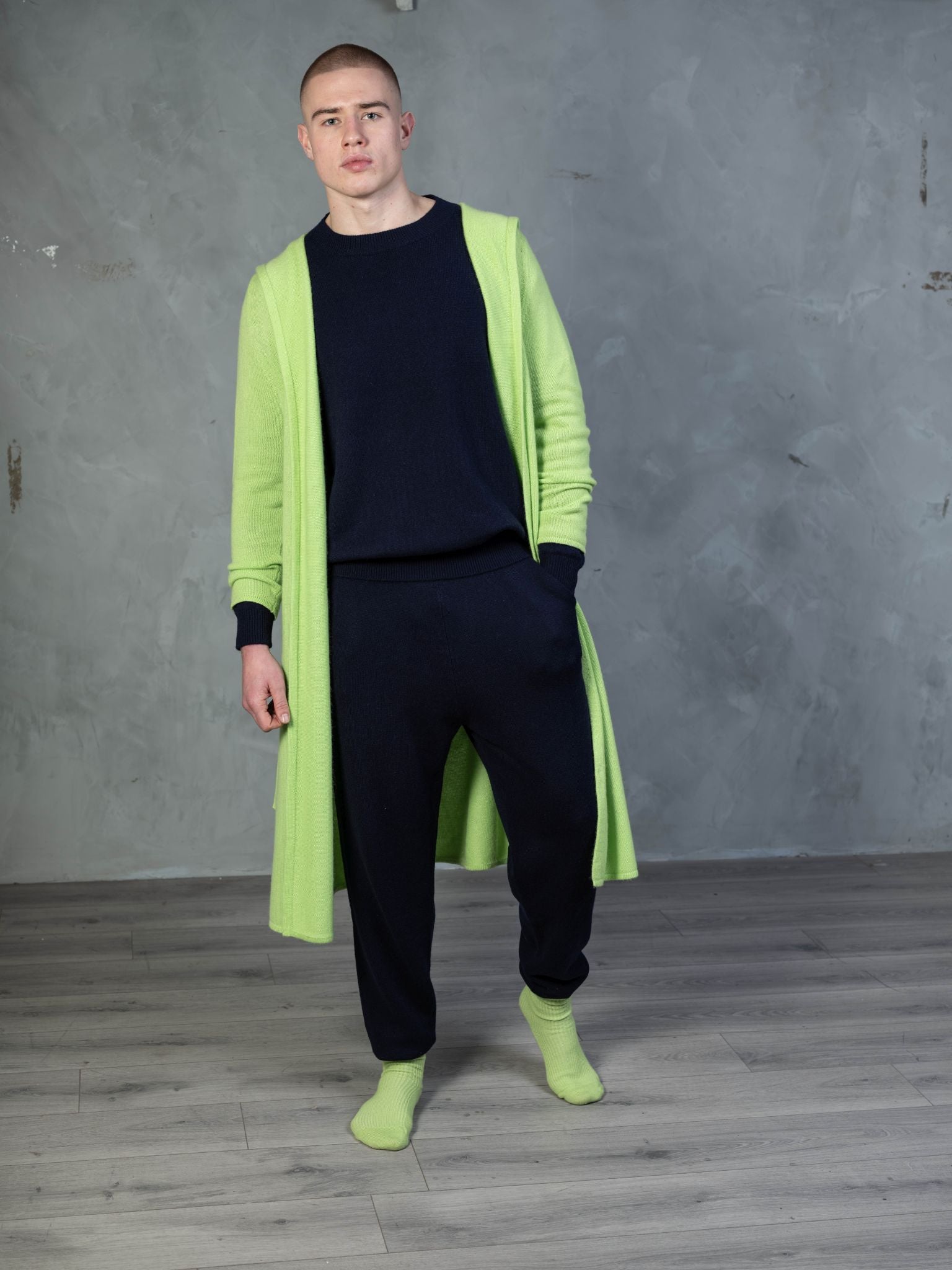 Cashmere Cold Water Swimming Wrap in Lime