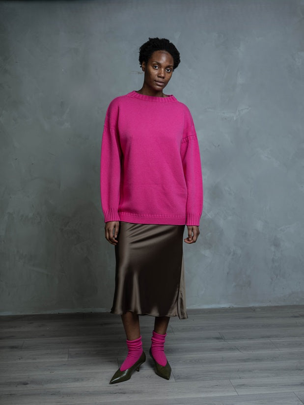 The Cashmere Guernsey in Pink