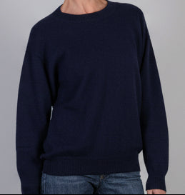 Cashmere crew jumper ladies in navy