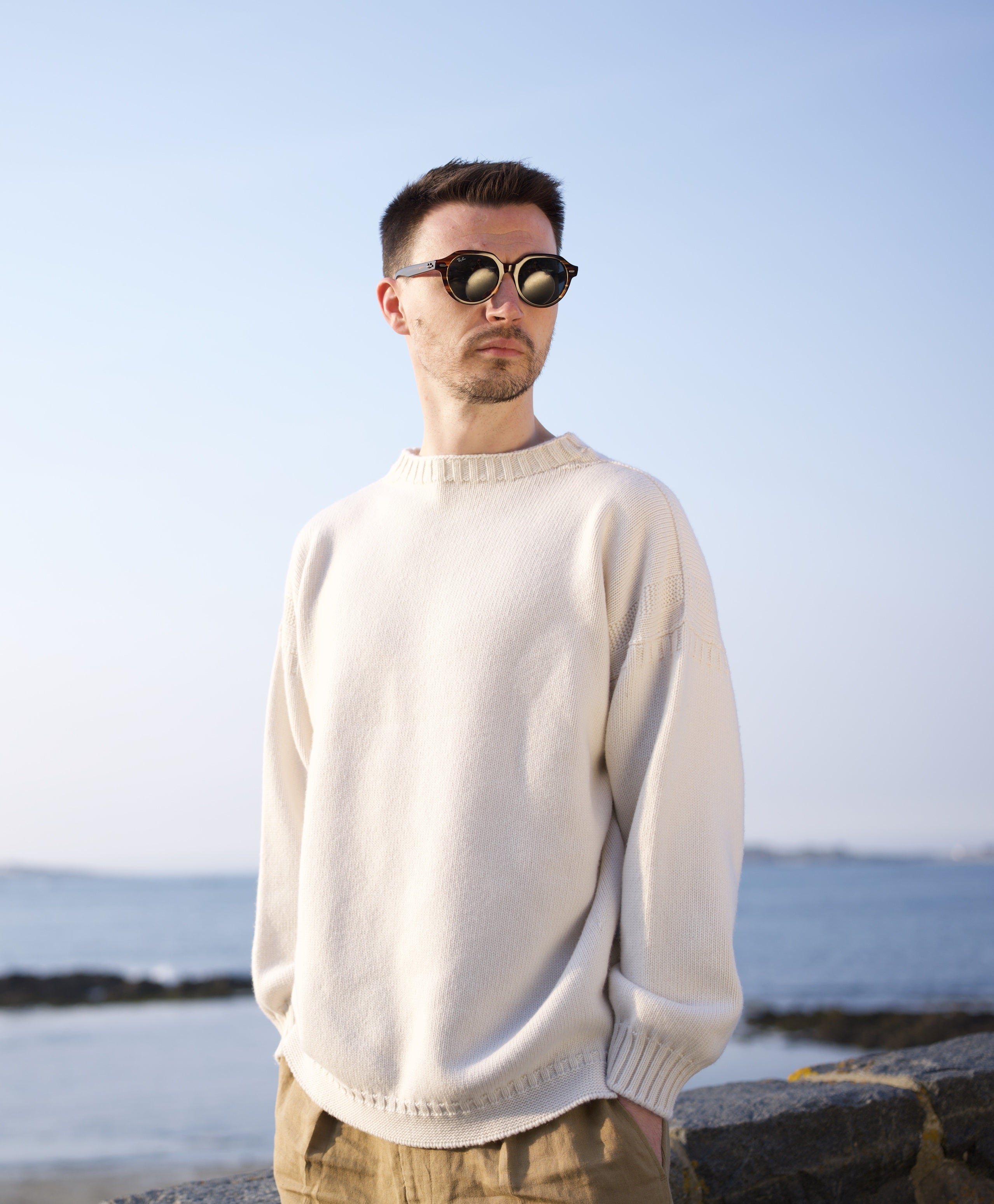 The Cashmere Guernsey in Pearl