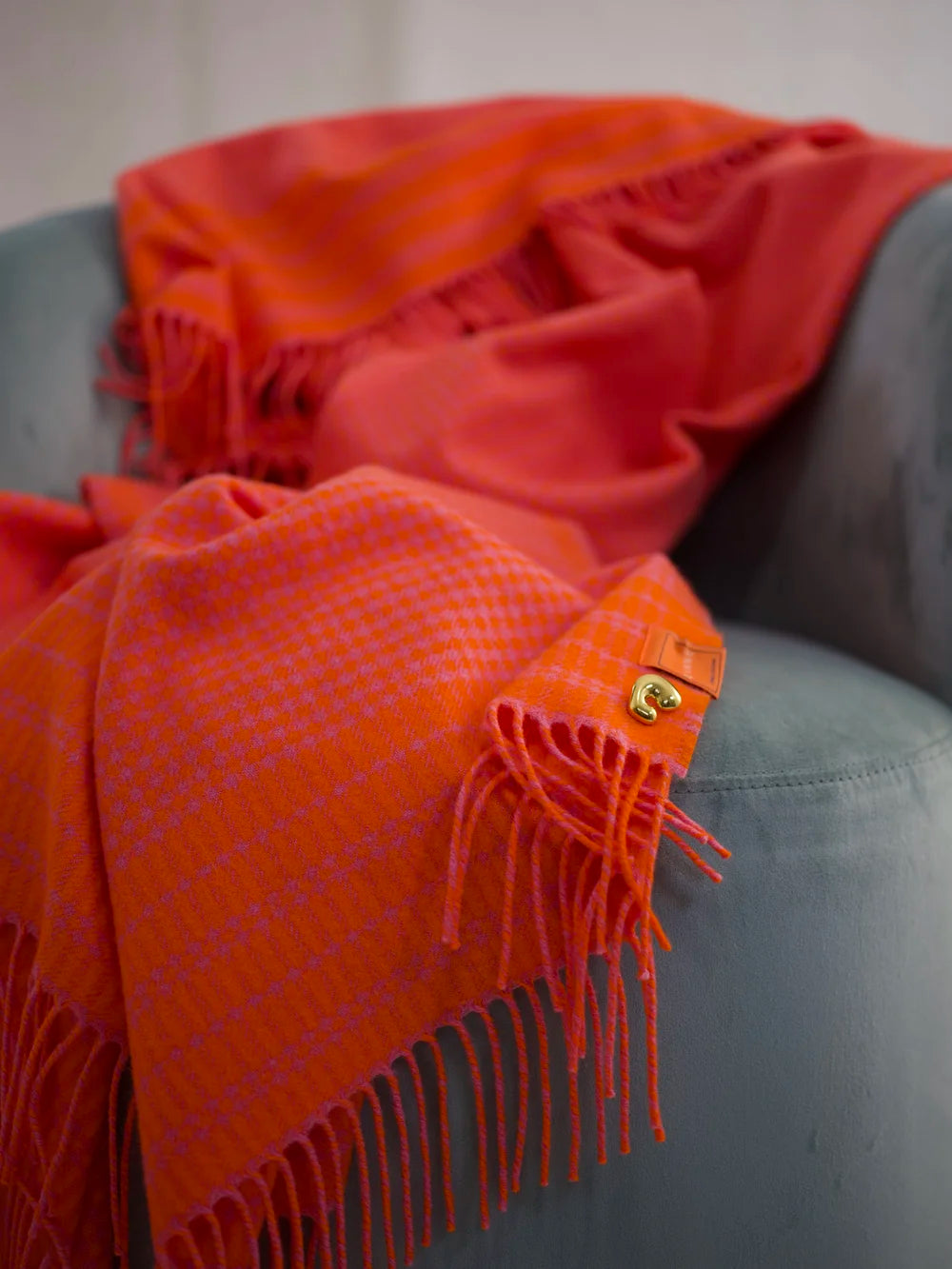 The Shepherd's Plaid in Orange and Pink